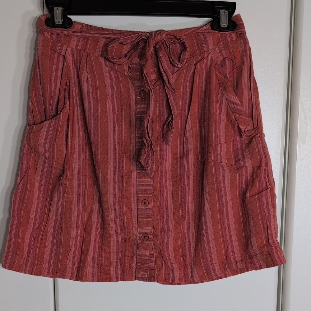 Charlotte Russe Pink Striped A-Line Skirt